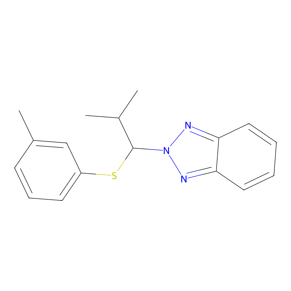 2-{2-Methyl-1-[(3-methylphenyl)sulfanyl]propyl}-2H-1,2,3-benzotriazole molecular structure, CAS 138883-61-1
