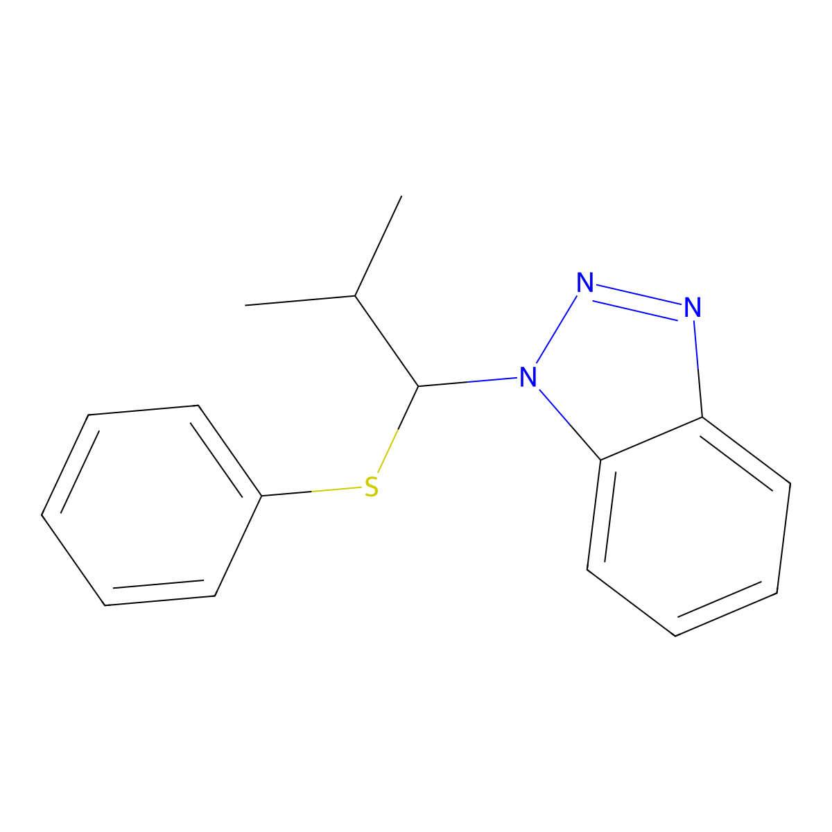 1-[2-Methyl-1-(phenylsulfanyl)propyl]-1H-1,2,3-benzotriazole molecular structure, CAS 138883-62-2