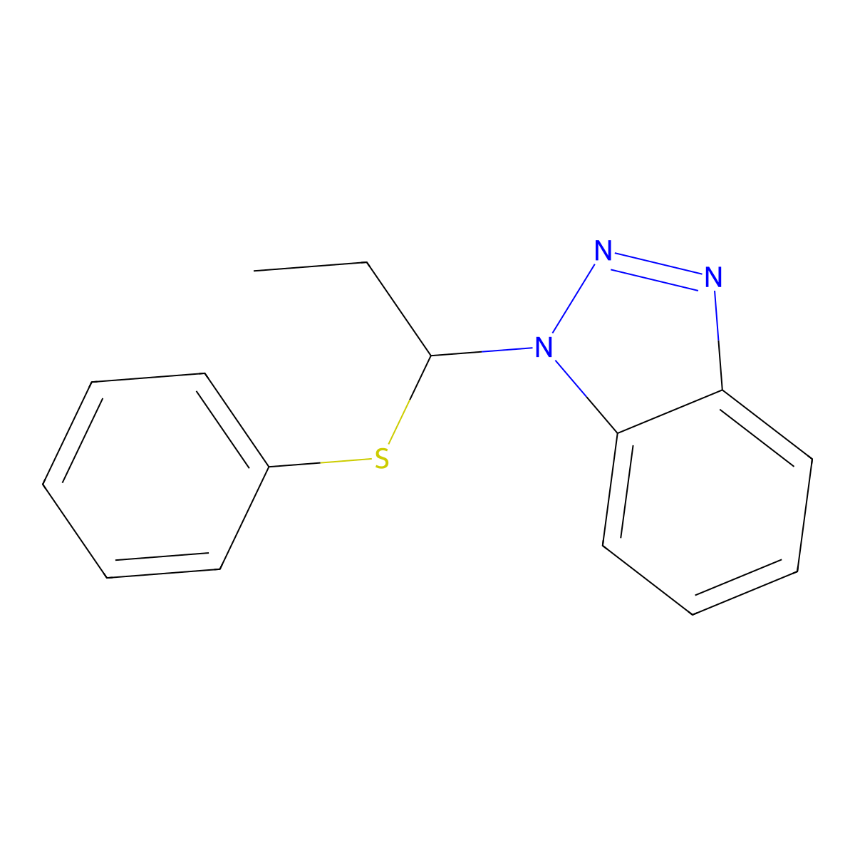 1-(1-Phenylsulfanylpropyl)benzotriazole molecular structure, CAS 138883-63-3