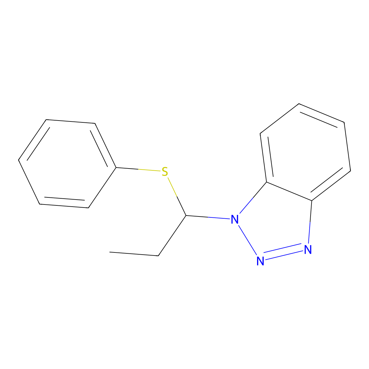 1-(1-Phenylsulfanylpropyl)benzotriazole molecular structure, CAS 138883-63-3