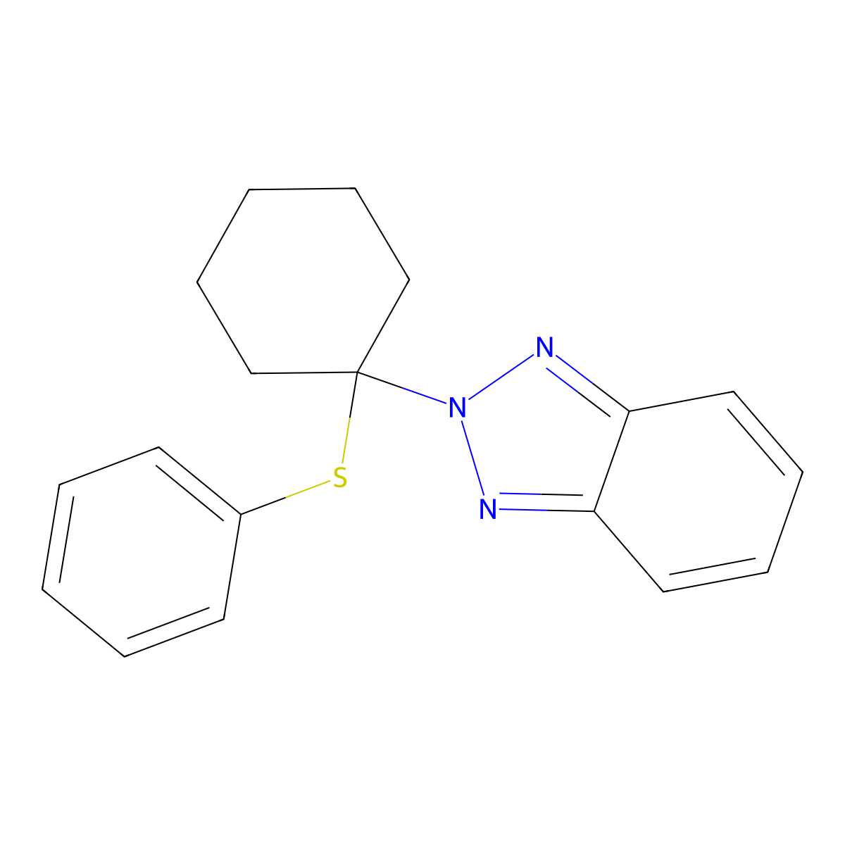 2-(1-Phenylsulfanylcyclohexyl)benzotriazole molecular structure, CAS 138883-67-7