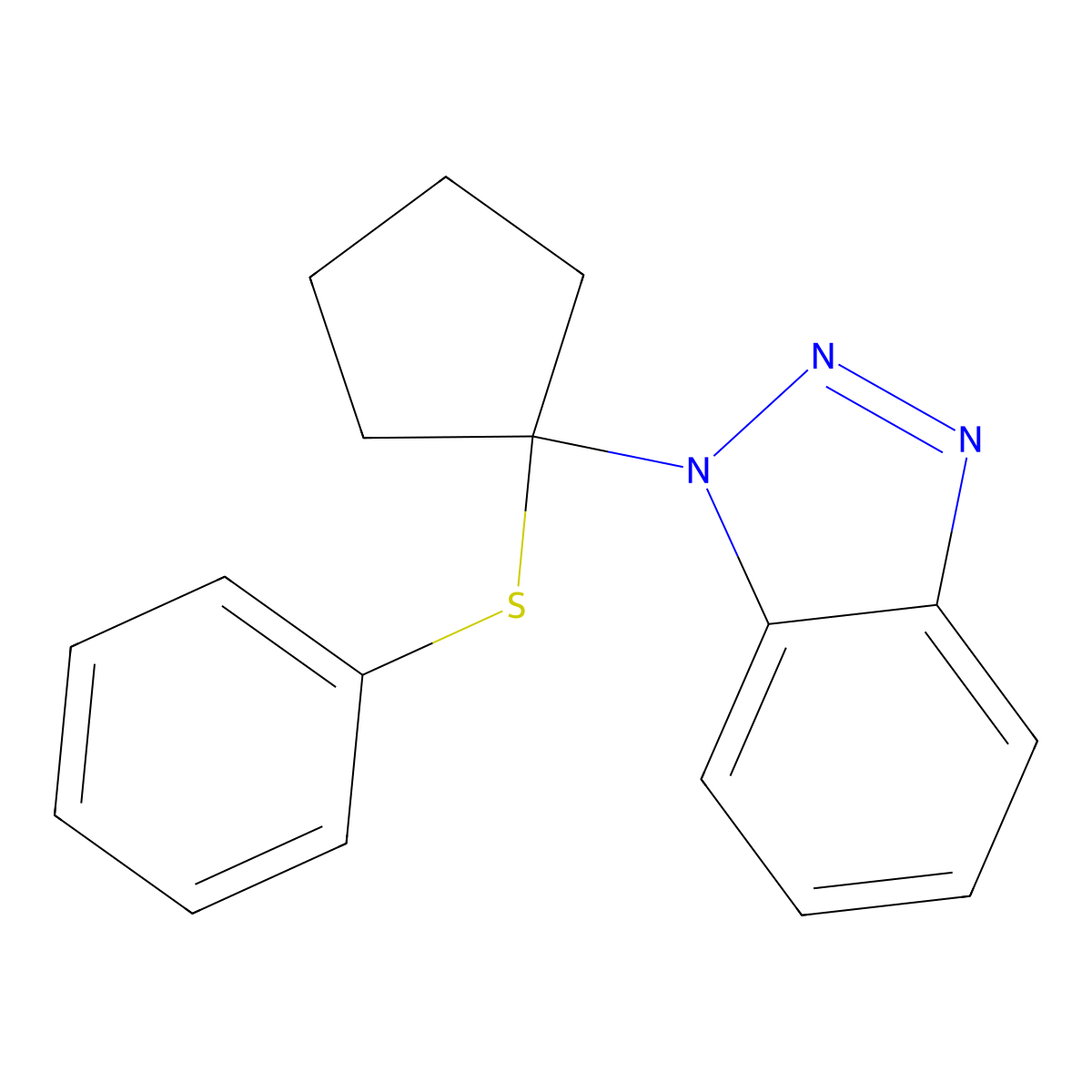 1-(1-Phenylsulfanylcyclopentyl)benzotriazole molecular structure, CAS 138883-73-5