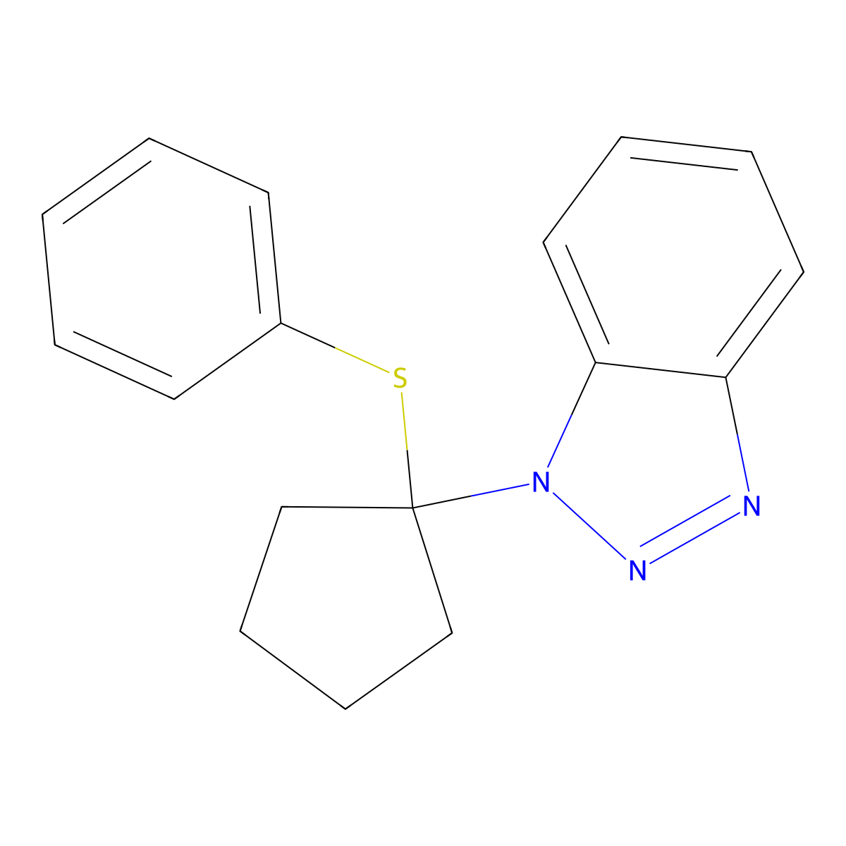 1-(1-Phenylsulfanylcyclopentyl)benzotriazole molecular structure, CAS 138883-73-5
