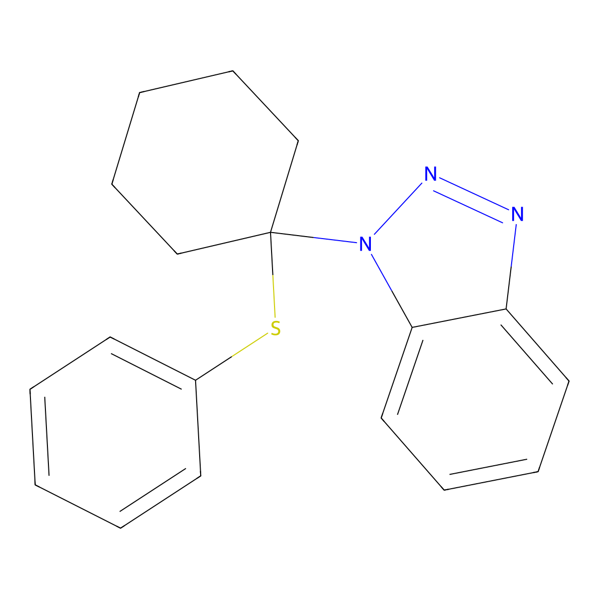 1-[1-(Phenylsulfanyl)cyclohexyl]-1H-1,2,3-benzotriazole molecular structure, CAS 138883-74-6