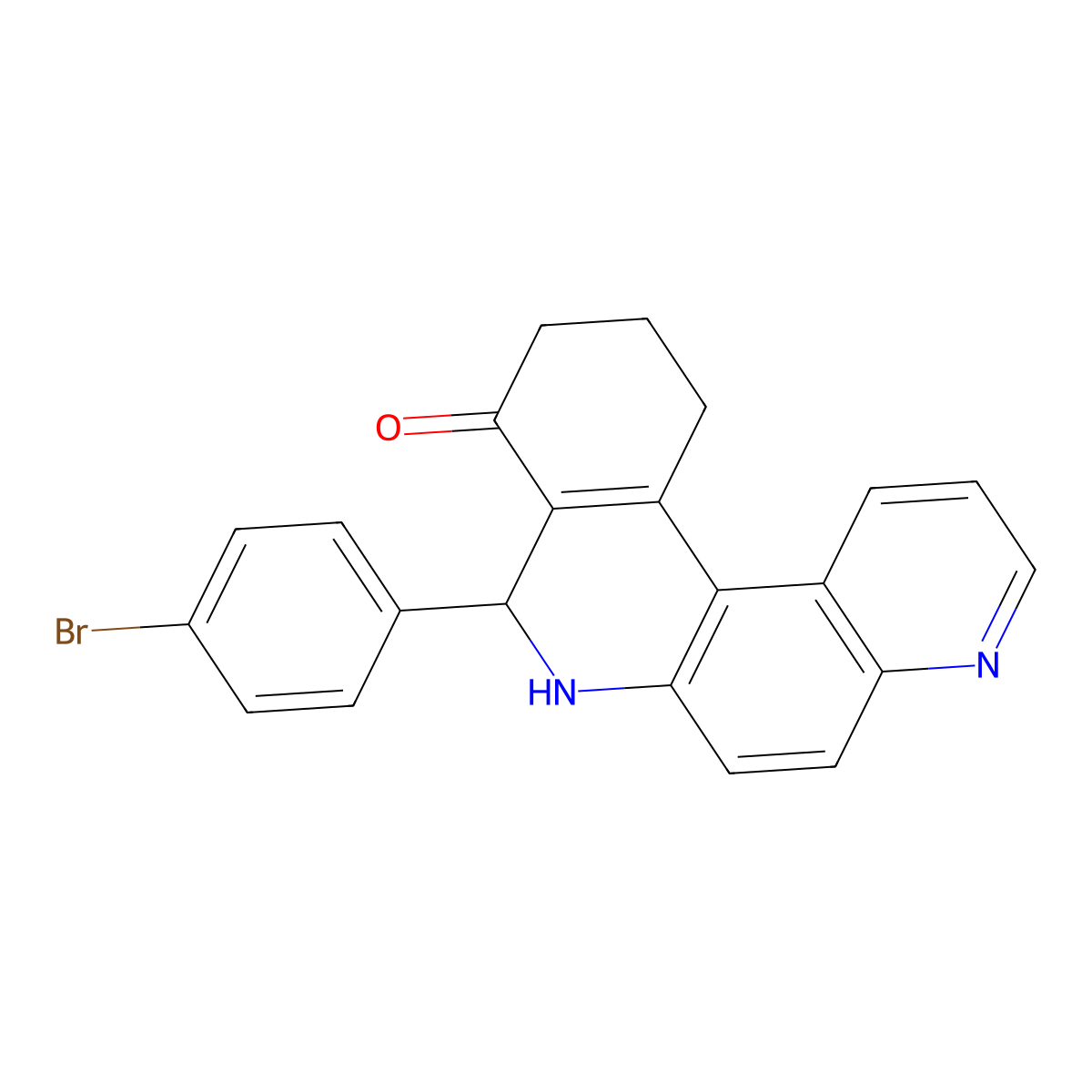 8-(4-bromophenyl)-8,10,11,12-tetrahydrobenzo[a][4,7]phenanthrolin-9(7H)-one molecular structure, CAS 138884-20-5