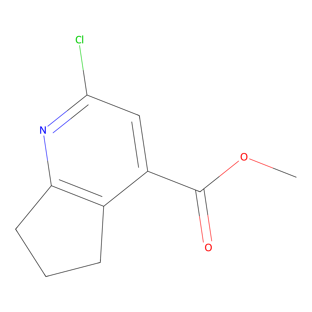 Methyl 2-Chloro-6,7-dihydro-5H-cyclopenta[b]pyridine-4-carboxylate molecular structure, CAS 1388843-58-0
