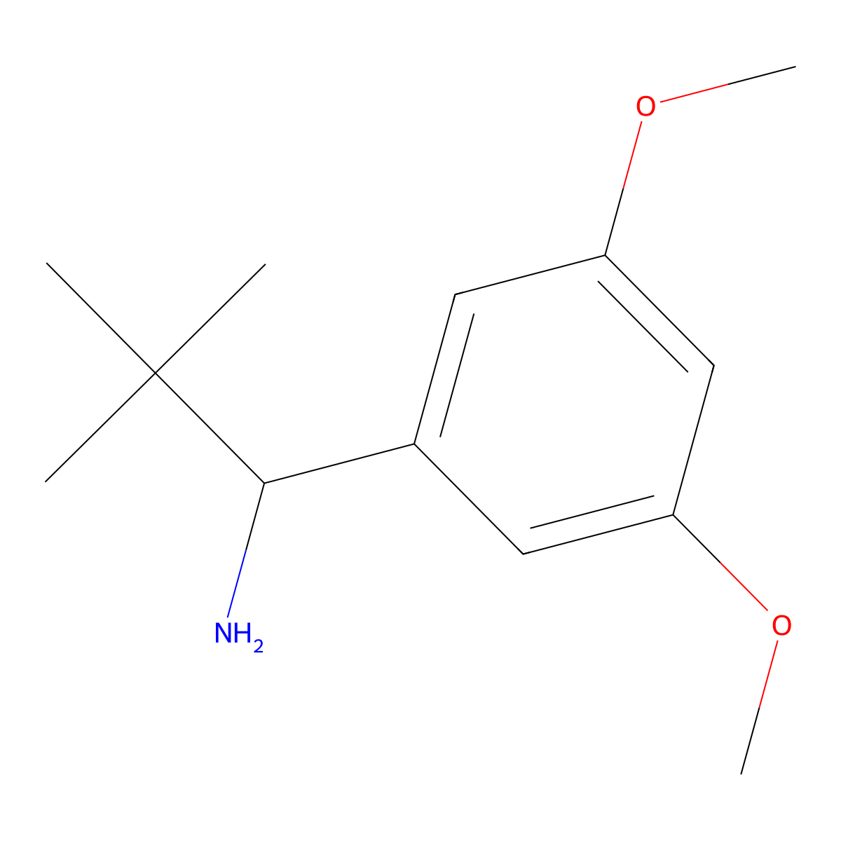 (R)-1-(3,5-Dimethoxyphenyl)-2,2-dimethylpropan-1-amine molecular structure, CAS 1388846-28-3