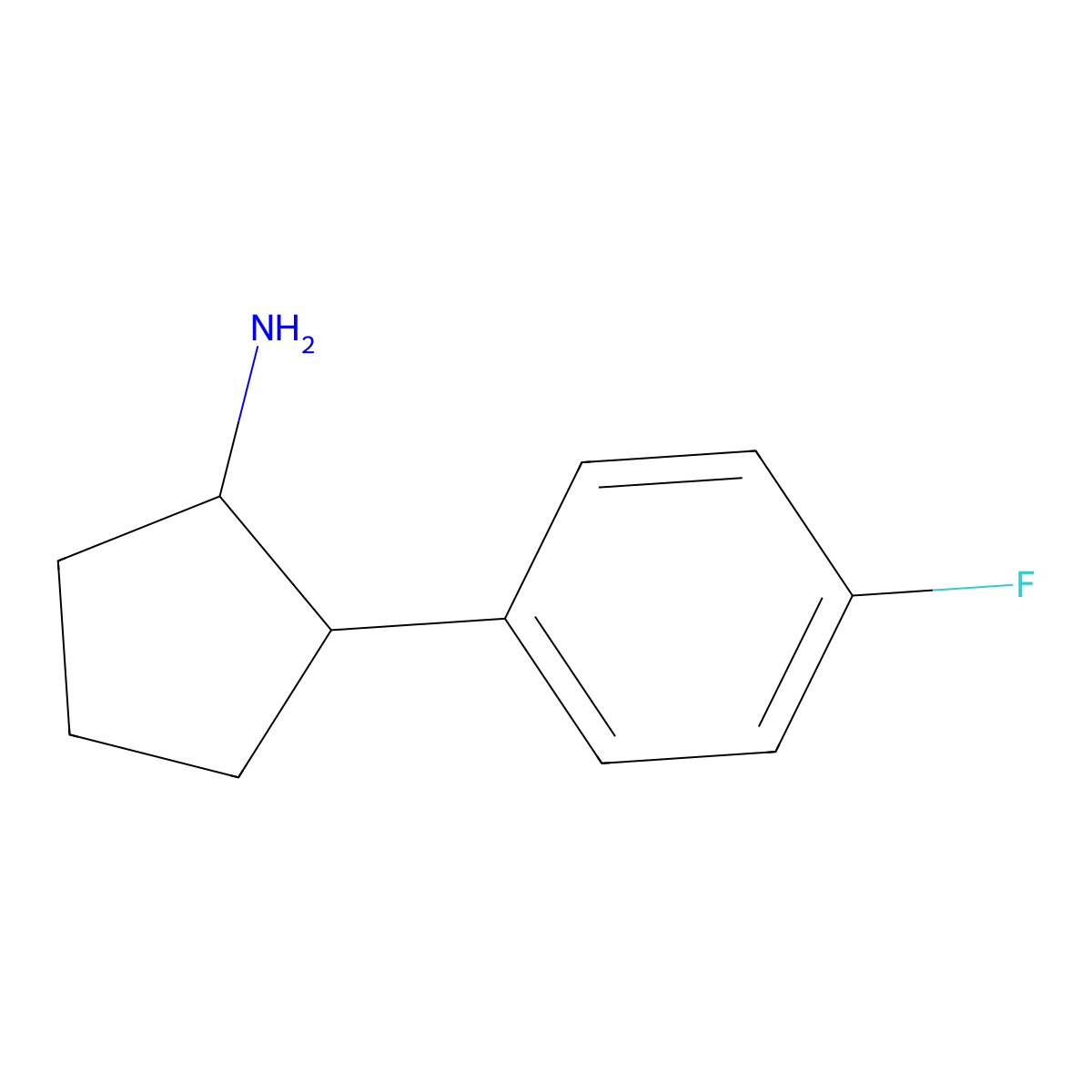 (1R,2S)-2-(4-fluorophenyl)cyclopentan-1-amine molecular structure, CAS 1388851-64-6