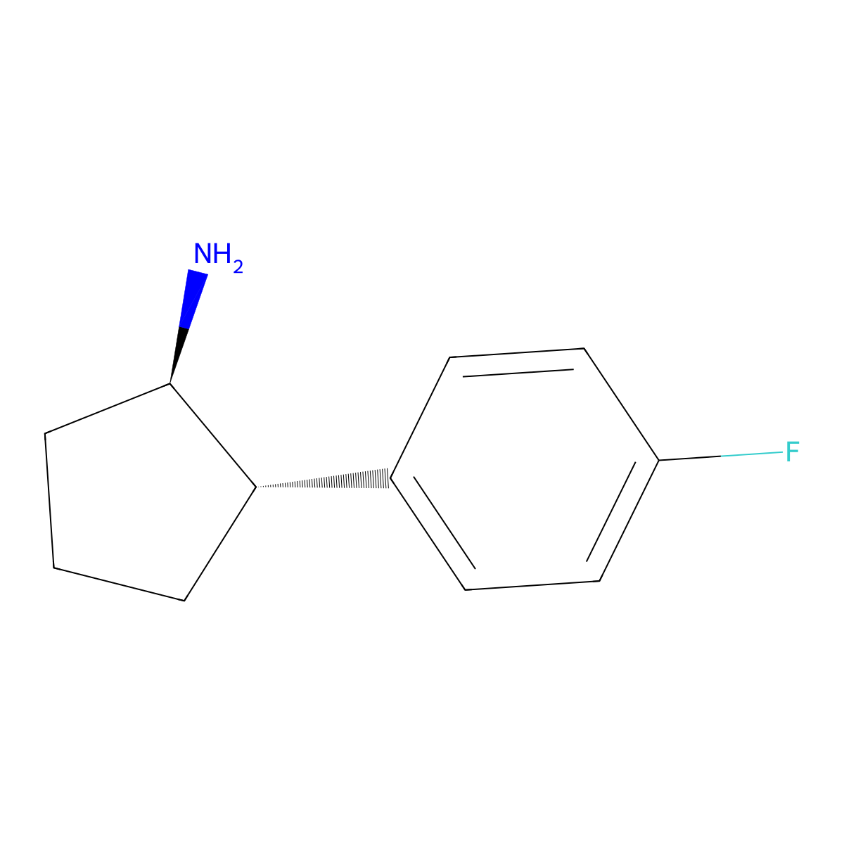 (1R,2S)-2-(4-fluorophenyl)cyclopentan-1-amine molecular structure, CAS 1388851-64-6
