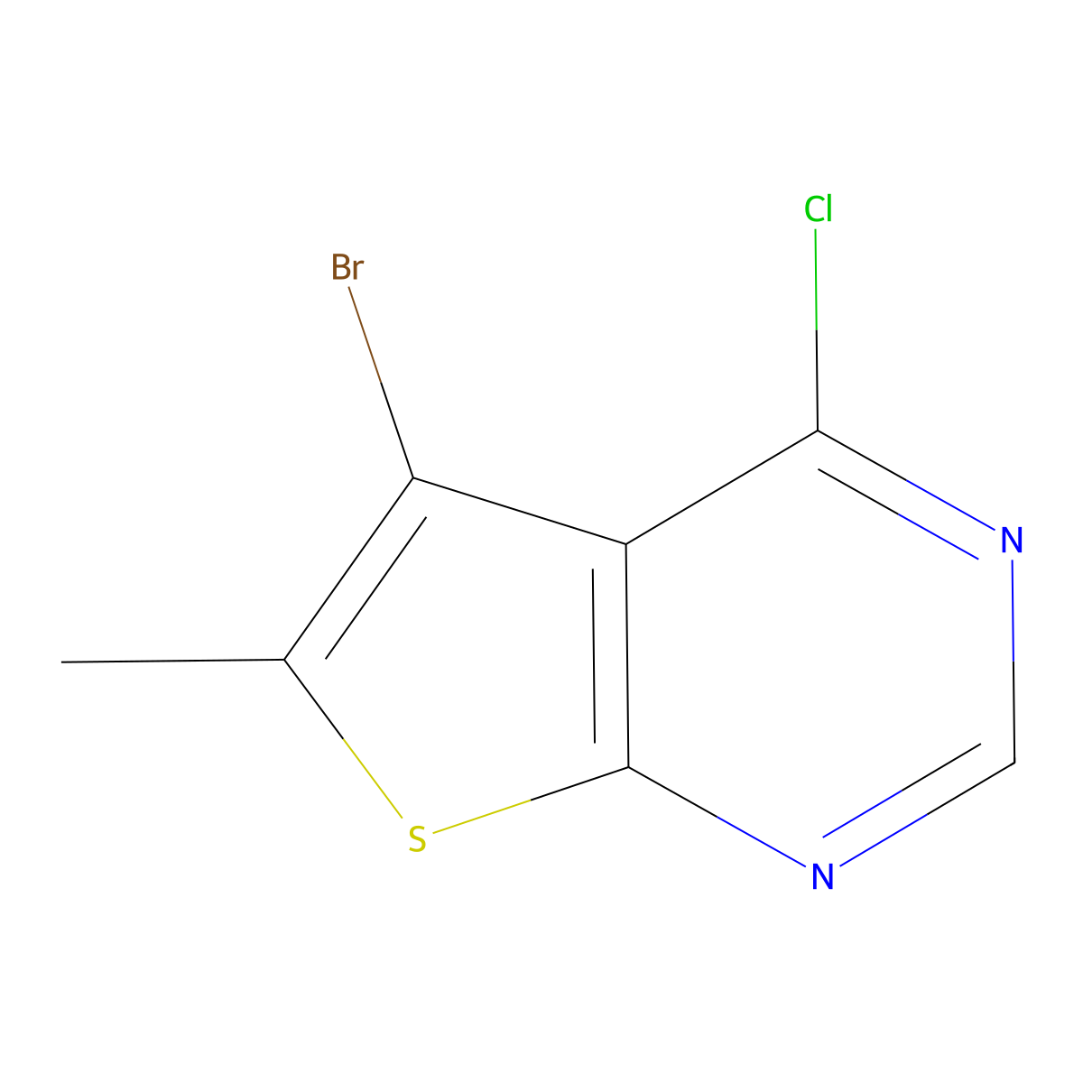 5-Bromo-4-chloro-6-methylthieno[2,3-d]pyrimidine molecular structure, CAS 1388892-94-1