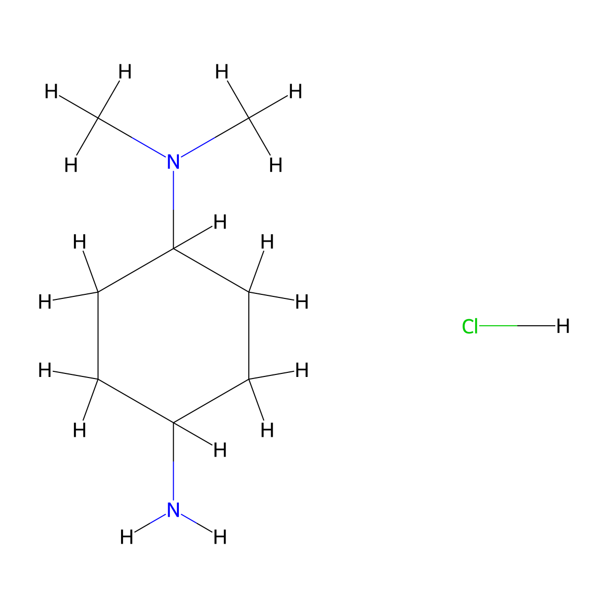trans-N1,N1-Dimethylcyclohexane-1,4-diamine hydrochloride molecular structure, CAS 1388893-25-1
