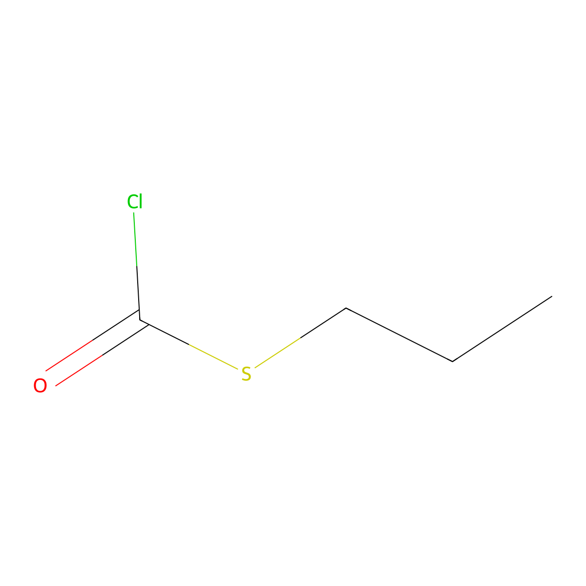 S-propyl chlorothioformate molecular structure, CAS 13889-92-4