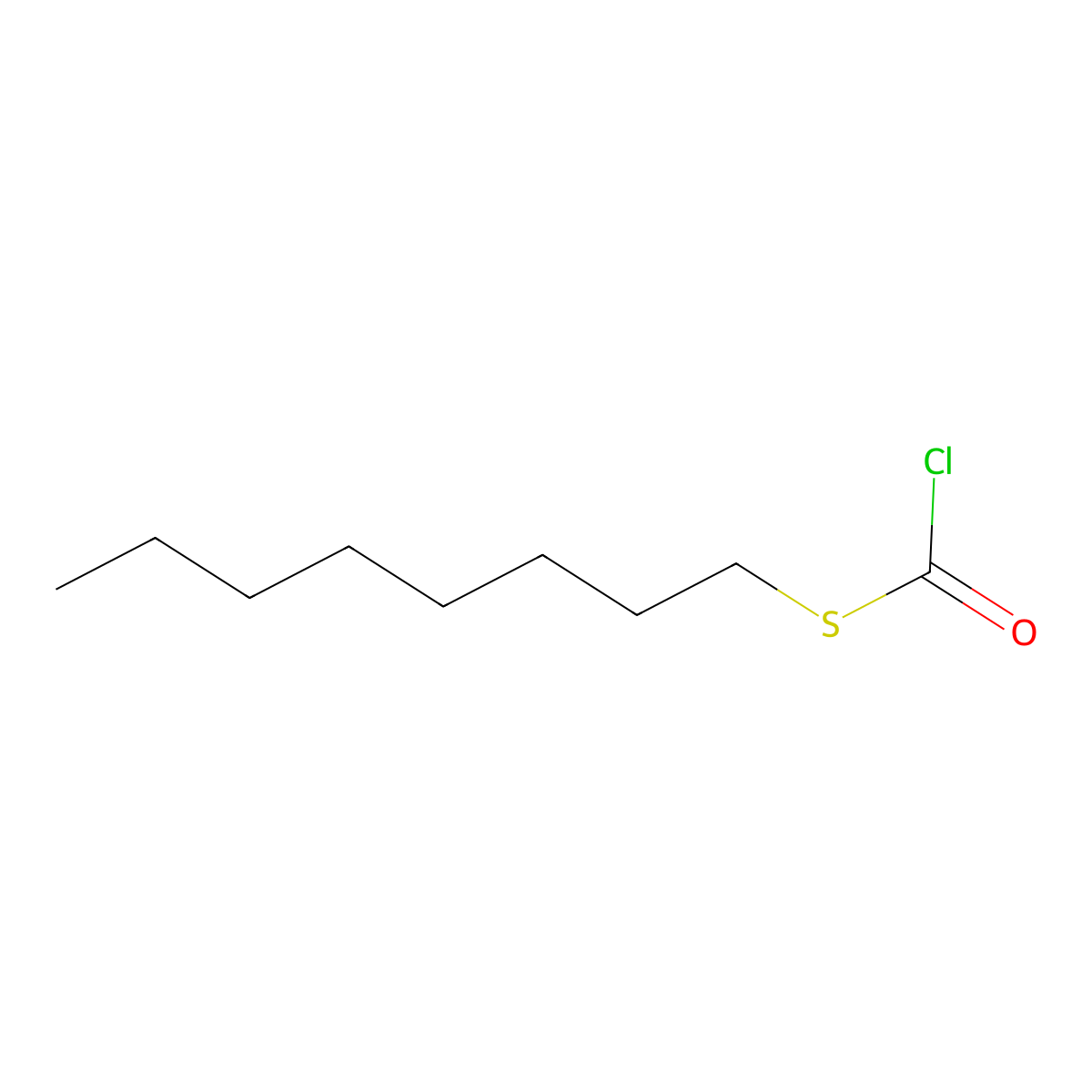 S-Octyl carbonochloridothioate molecular structure, CAS 13889-96-8