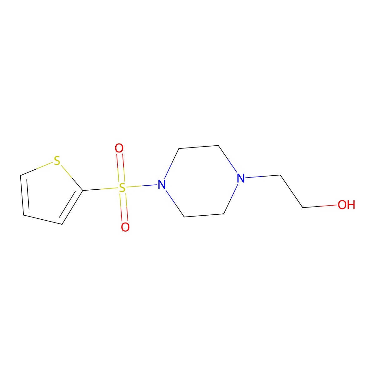 2-[4-(Thiophene-2-sulfonyl)piperazin-1-yl]ethan-1-ol molecular structure, CAS 138890-94-5