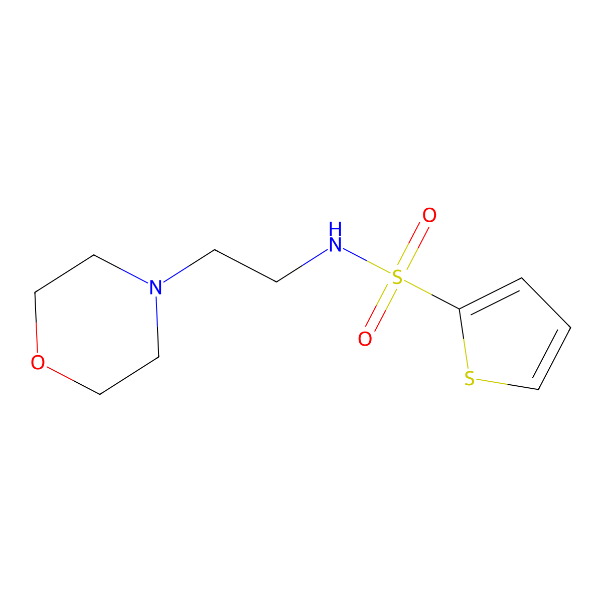 (2-Morpholin-4-ylethyl)(2-thienylsulfonyl)amine molecular structure, CAS 138890-95-6