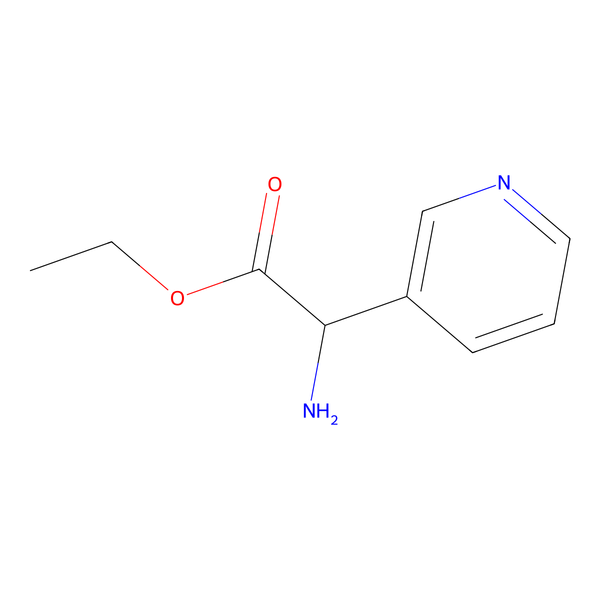 Ethyl 2-amino-2-(pyridin-3-YL)acetate molecular structure, CAS 138891-55-1