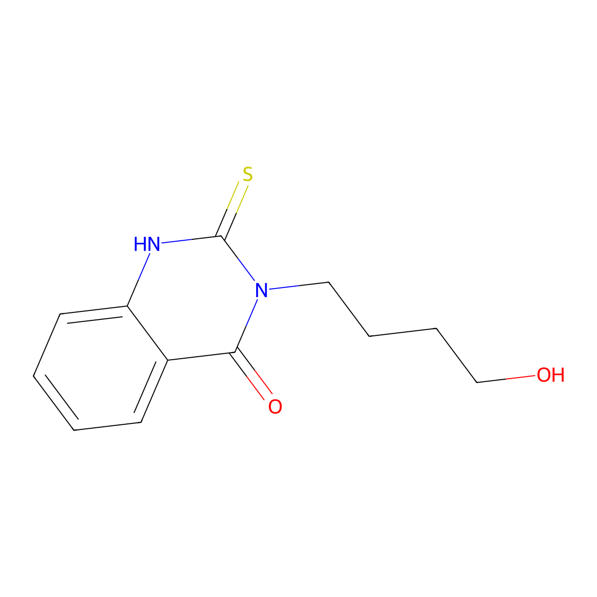 4(1H)-Quinazolinone, 2,3-dihydro-3-(4-hydroxybutyl)-2-thioxo- molecular structure, CAS 138892-94-1