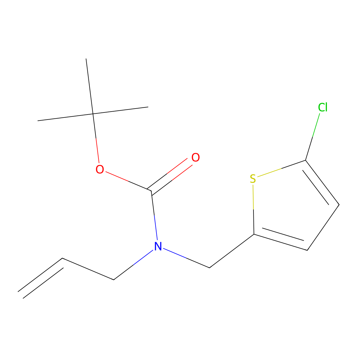 tert-butyl N-[(5-chlorothiophen-2-yl)methyl]-N-(prop-2-en-1-yl)carbamate molecular structure, CAS 1388956-82-8