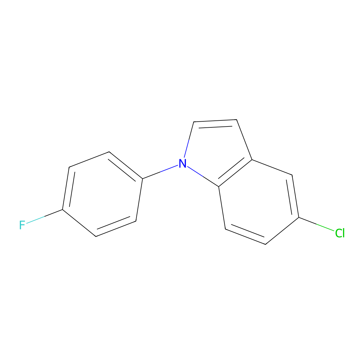 5-Chloro-1-(4-fluorophenyl)-1H-indole molecular structure, CAS 138900-22-8