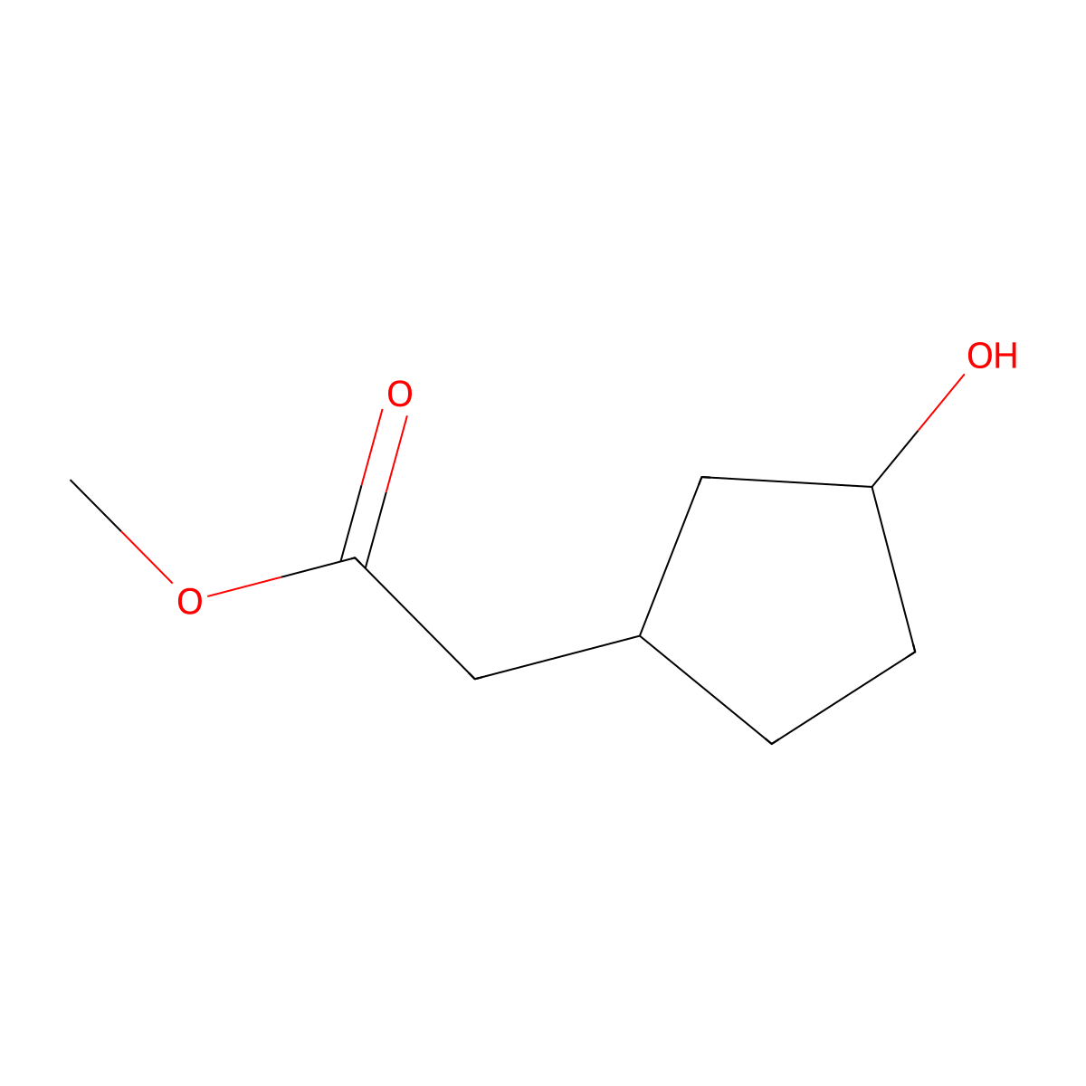 Methyl 2-[(1R,3R)-rel-3-hydroxycyclopentyl]acetate molecular structure, CAS 138903-81-8