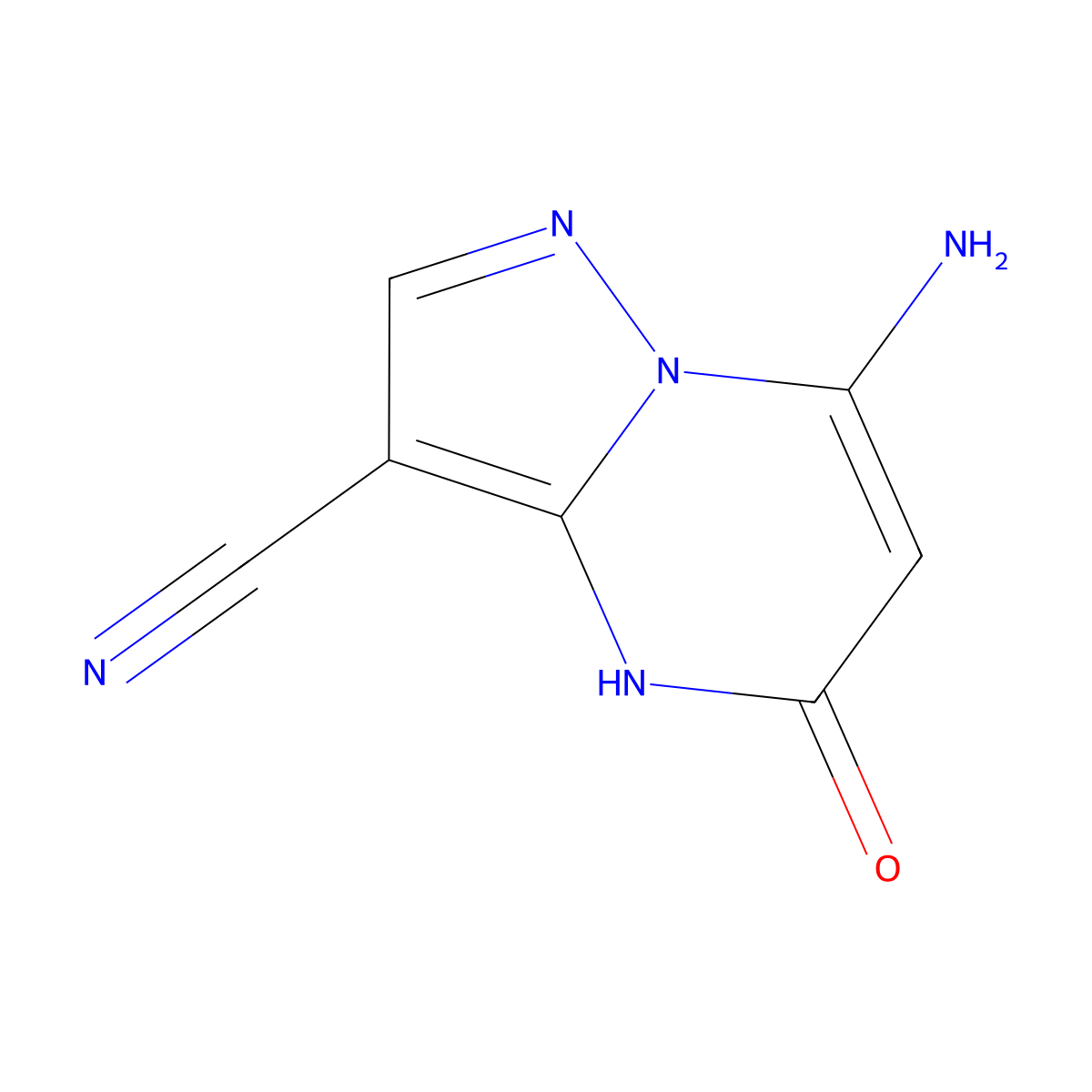 7-Amino-4,5-dihydro-5-oxo-pyrazolo[1,5-a]pyrimidine-3-carbonitrile molecular structure, CAS 138904-35-5