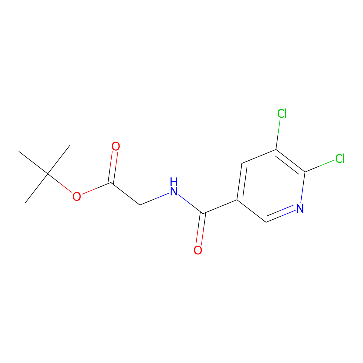 Tert-butyl 2-((5,6-dichloropyridin-3-yl)formamido)acetate molecular structure, CAS 1389045-70-8