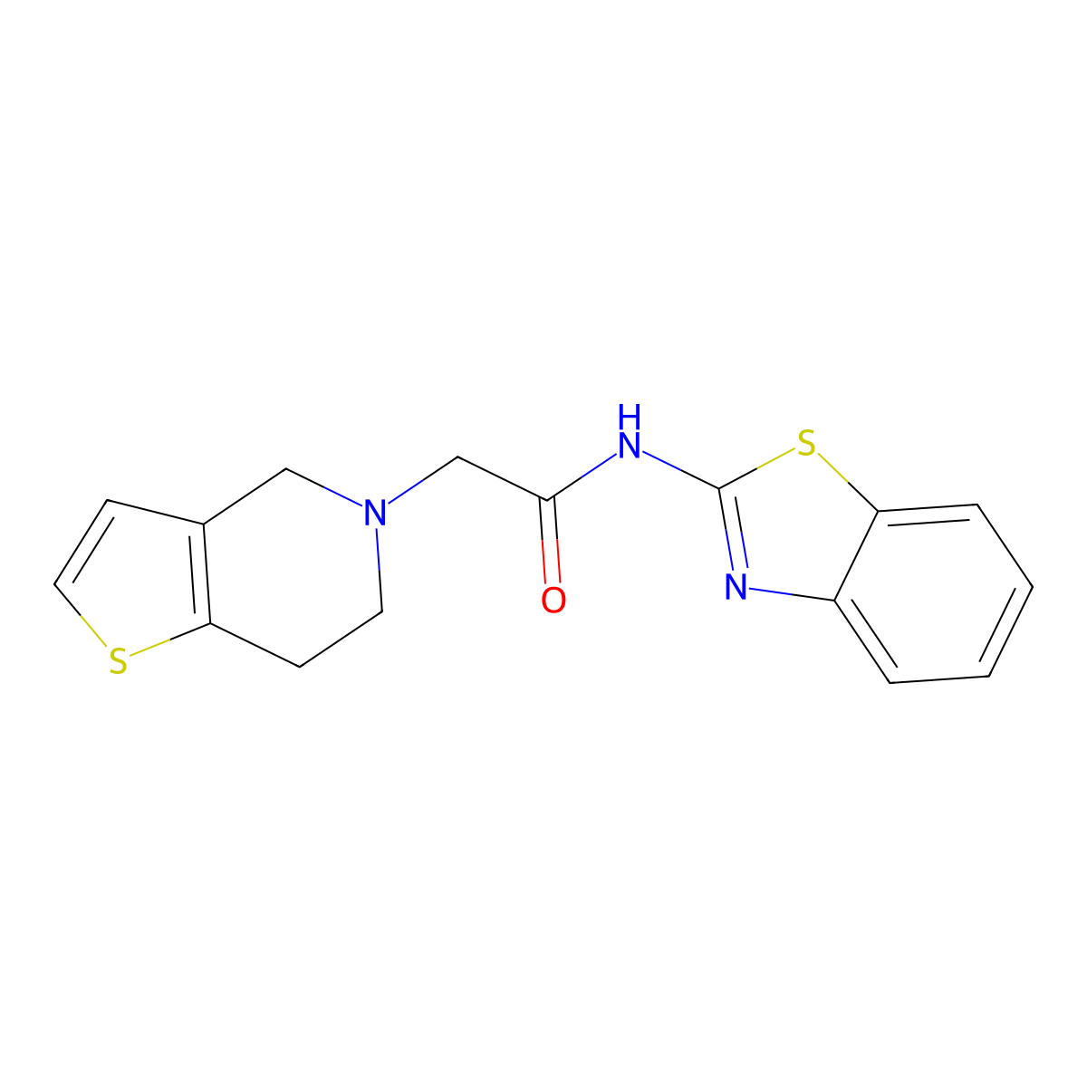 N-(1,3-benzothiazol-2-yl)-2-{4H,5H,6H,7H-thieno[3,2-c]pyridin-5-yl}acetamide molecular structure, CAS 1389067-68-8