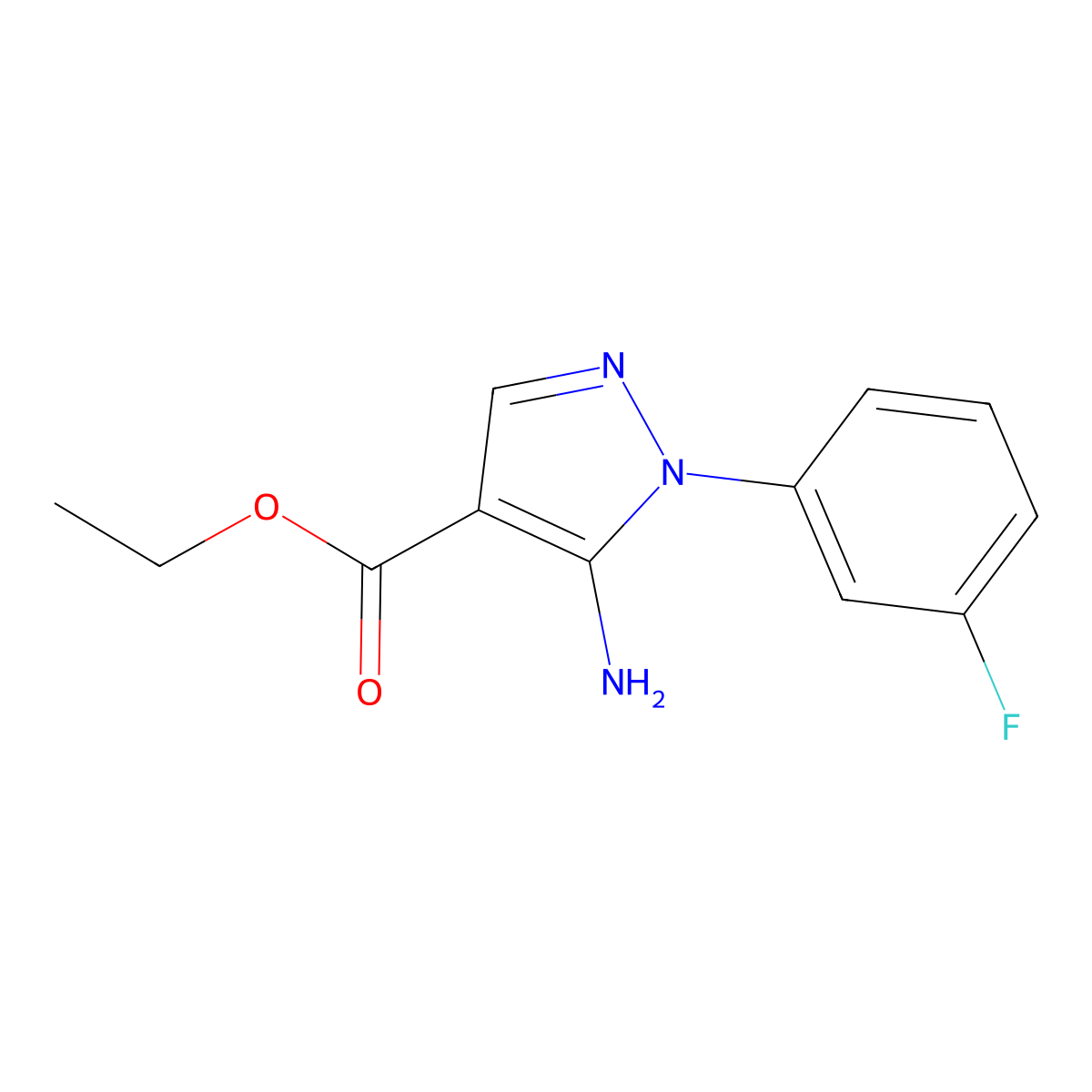 ethyl 5-amino-1-(3-fluorophenyl)-1H-pyrazole-4-carboxylate molecular structure, CAS 138907-70-7
