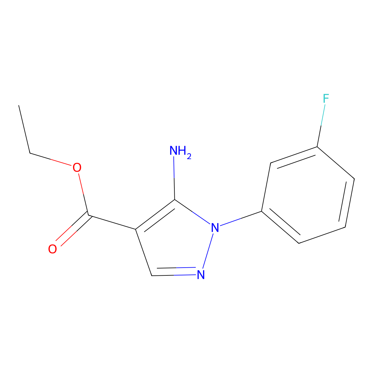 ethyl 5-amino-1-(3-fluorophenyl)-1H-pyrazole-4-carboxylate molecular structure, CAS 138907-70-7