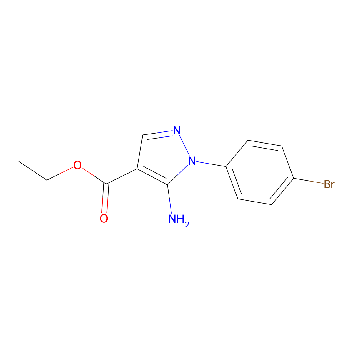 ethyl 5-amino-1-(4-bromophenyl)-1H-pyrazole-4-carboxylate molecular structure, CAS 138907-71-8