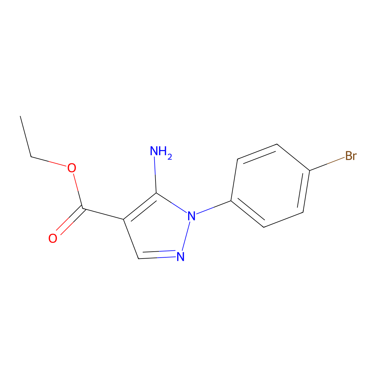 ethyl 5-amino-1-(4-bromophenyl)-1H-pyrazole-4-carboxylate molecular structure, CAS 138907-71-8