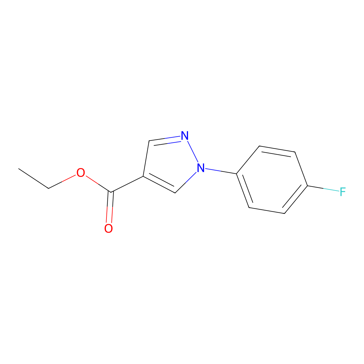 Ethyl 1-(4-fluorophenyl)-1H-pyrazole-4-carboxylate molecular structure, CAS 138907-73-0