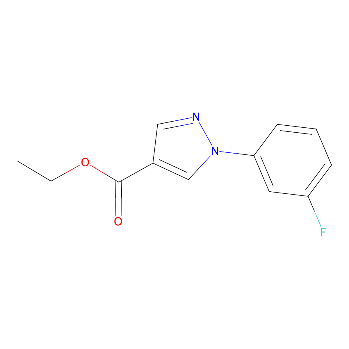 Ethyl 1-(3-fluorophenyl)-1H-pyrazole-4-carboxylate molecular structure, CAS 138907-75-2