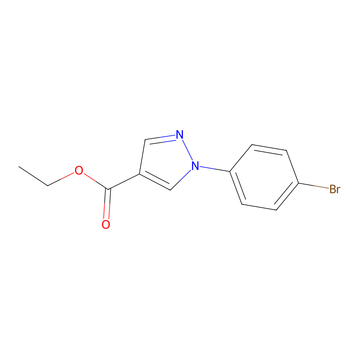 Ethyl 1-(4-bromophenyl)-1H-pyrazole-4-carboxylate molecular structure, CAS 138907-76-3