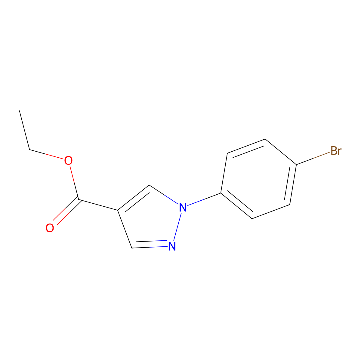 Ethyl 1-(4-bromophenyl)-1H-pyrazole-4-carboxylate molecular structure, CAS 138907-76-3