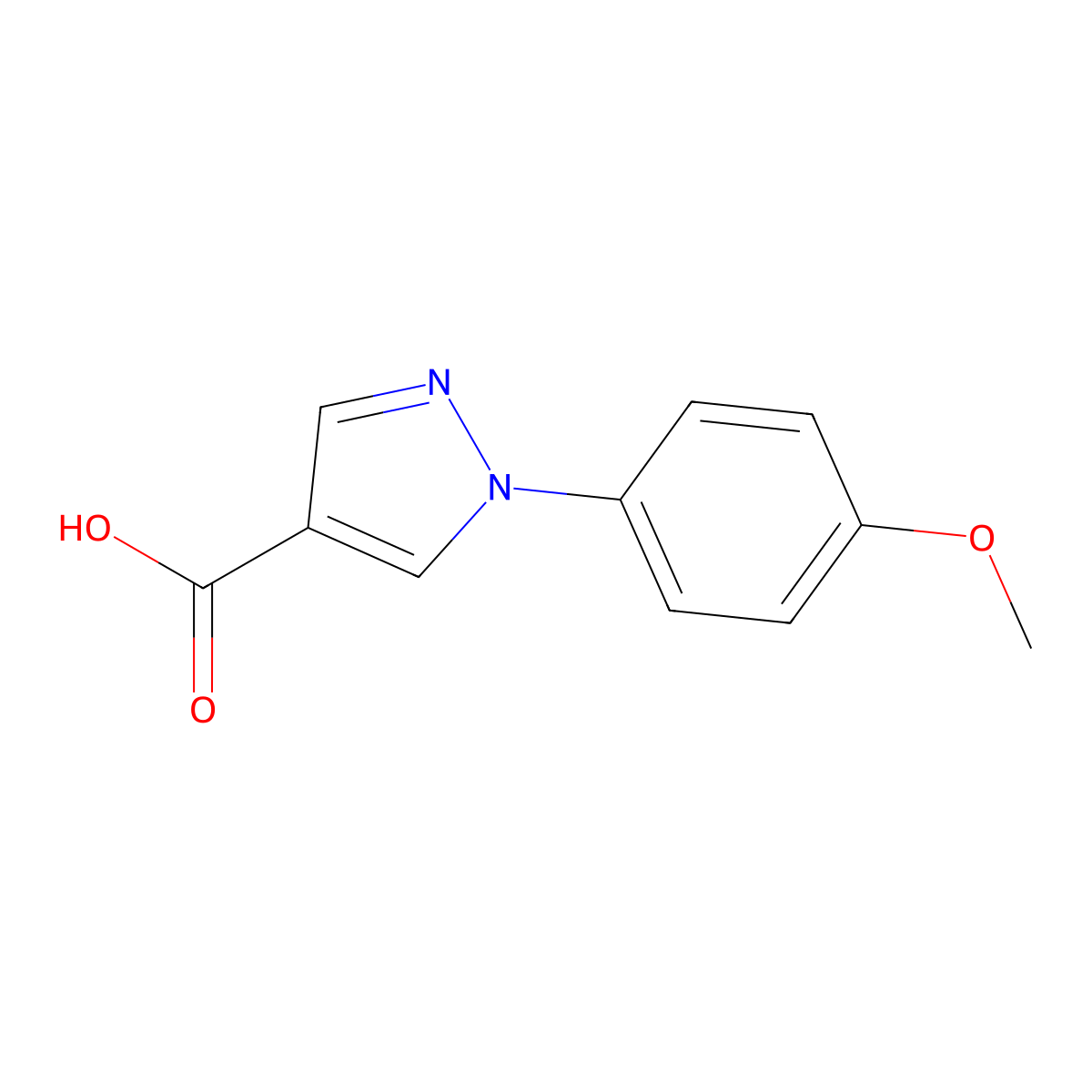 1-(4-Methoxyphenyl)-1H-pyrazole-4-carboxylic acid molecular structure, CAS 138907-79-6