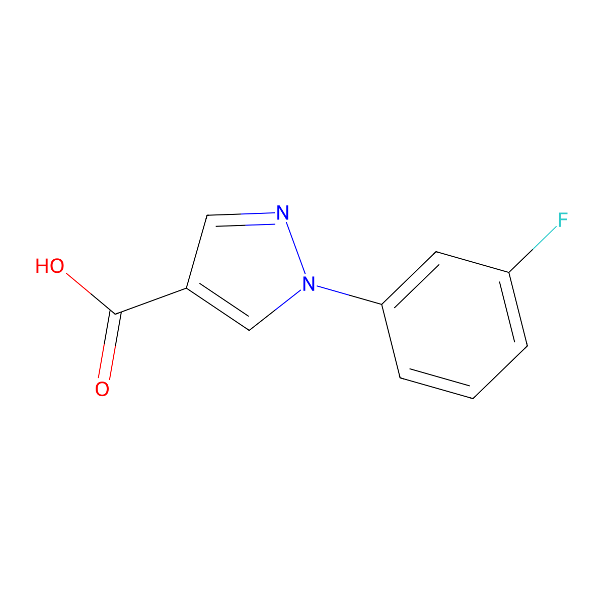 1-(3-fluorophenyl)-1H-pyrazole-4-carboxylic acid molecular structure, CAS 138907-82-1
