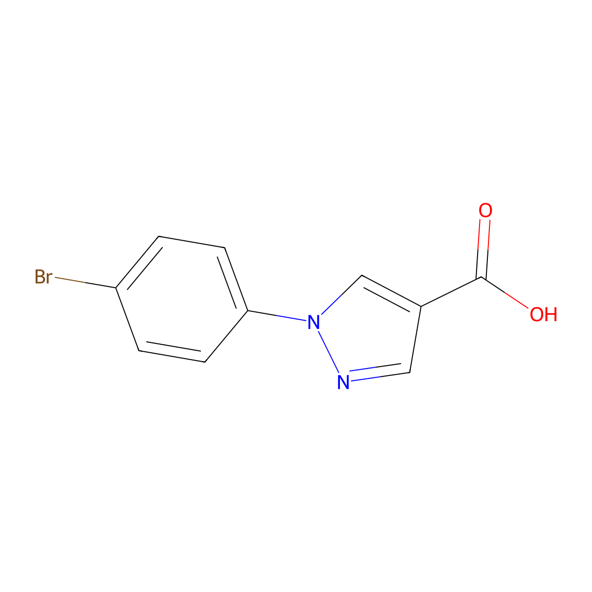 1-(4-bromophenyl)-1H-pyrazole-4-carboxylic acid molecular structure, CAS 138907-85-4