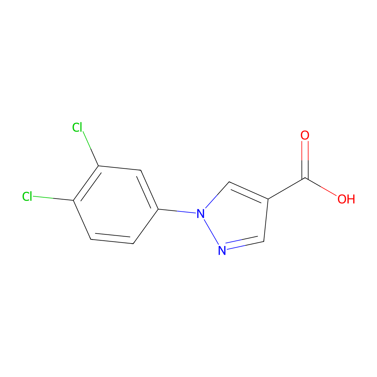 1-(3,4-Dichlorophenyl)-1H-pyrazole-4-carboxylic acid molecular structure, CAS 138907-86-5