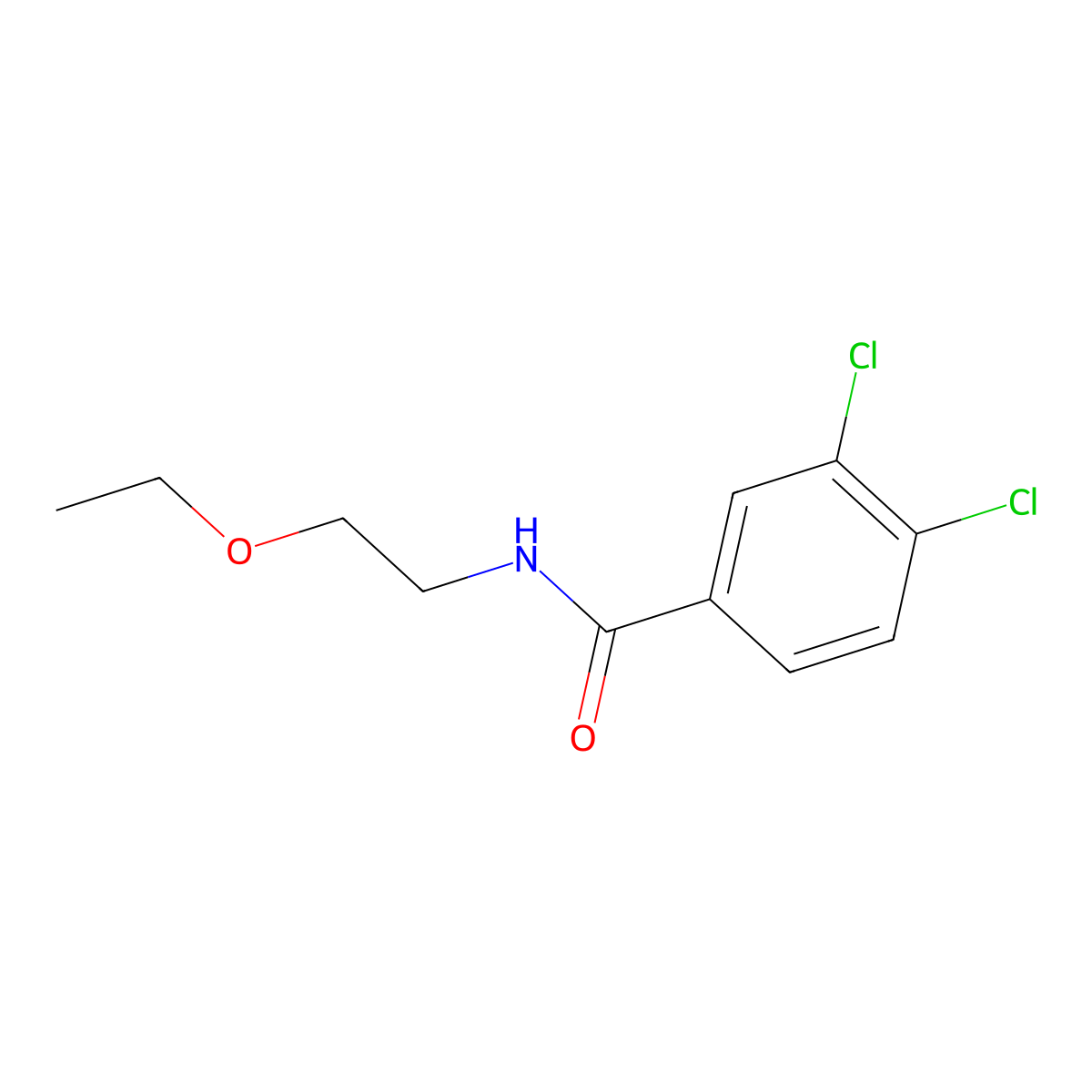 3,4-dichloro-N-(2-ethoxyethyl)benzamide molecular structure, CAS 1389084-08-5