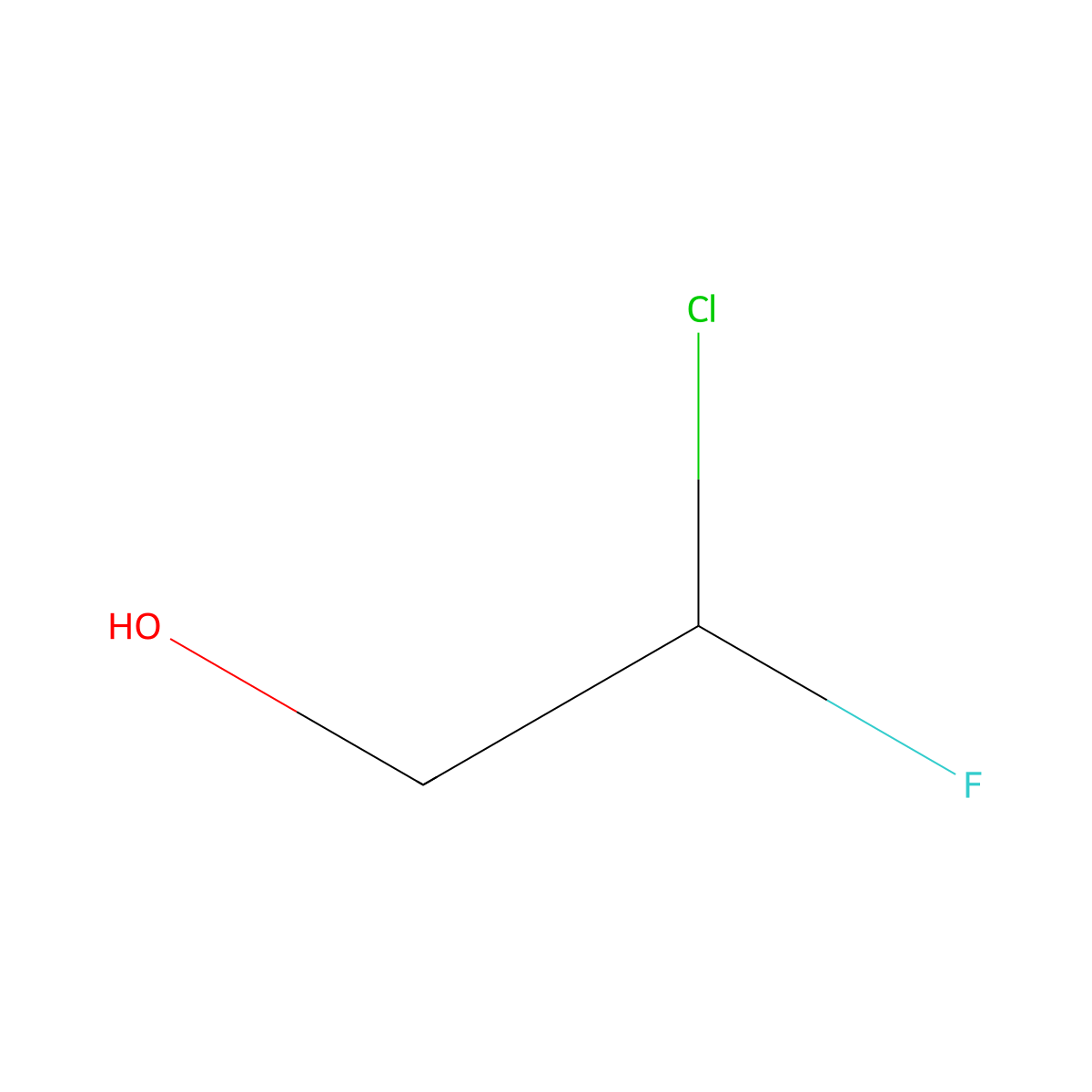 2-Chloro-2-fluoroethan-1-ol molecular structure, CAS 13891-54-8