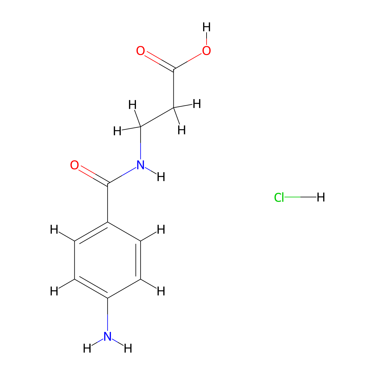 3-[(4-Aminophenyl)formamido]propanoic acid hydrochloride molecular structure, CAS 138910-39-1