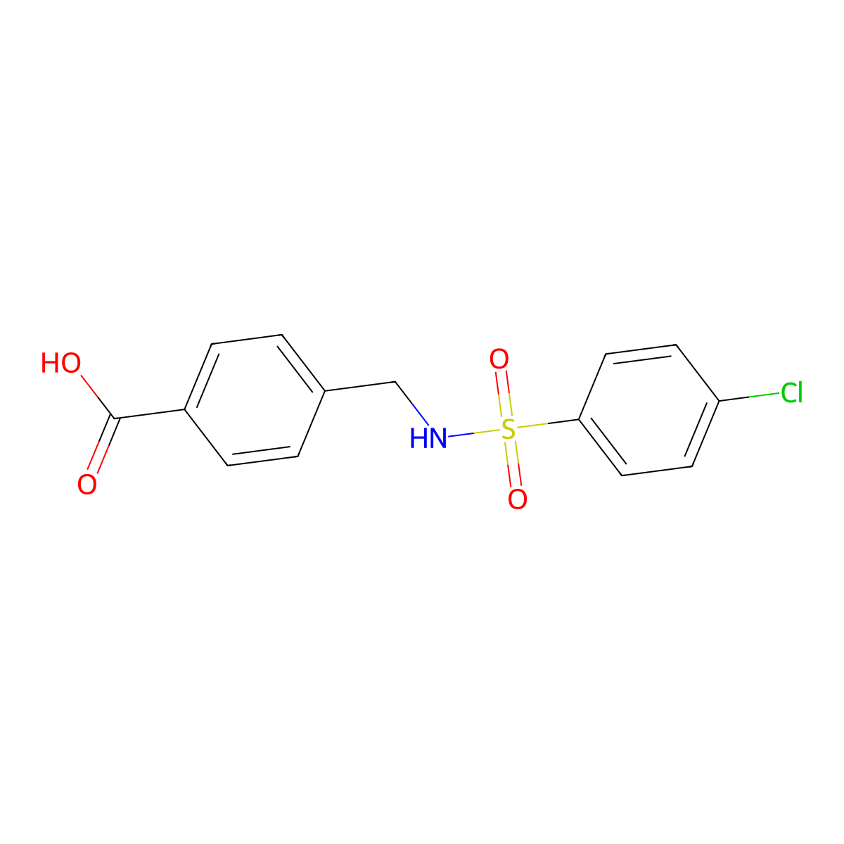 4-({[(4-Chlorophenyl)sulfonyl]amino}methyl)benzoic acid molecular structure, CAS 138914-23-5