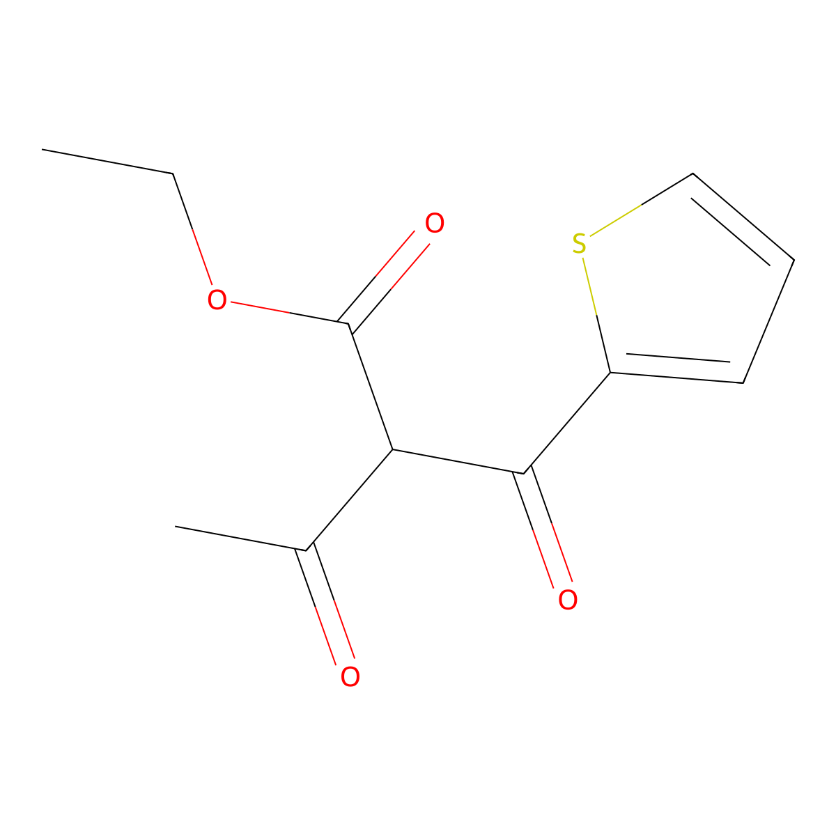 Ethyl 3-oxo-2-(thiophene-2-carbonyl)butanoate molecular structure, CAS 13892-51-8