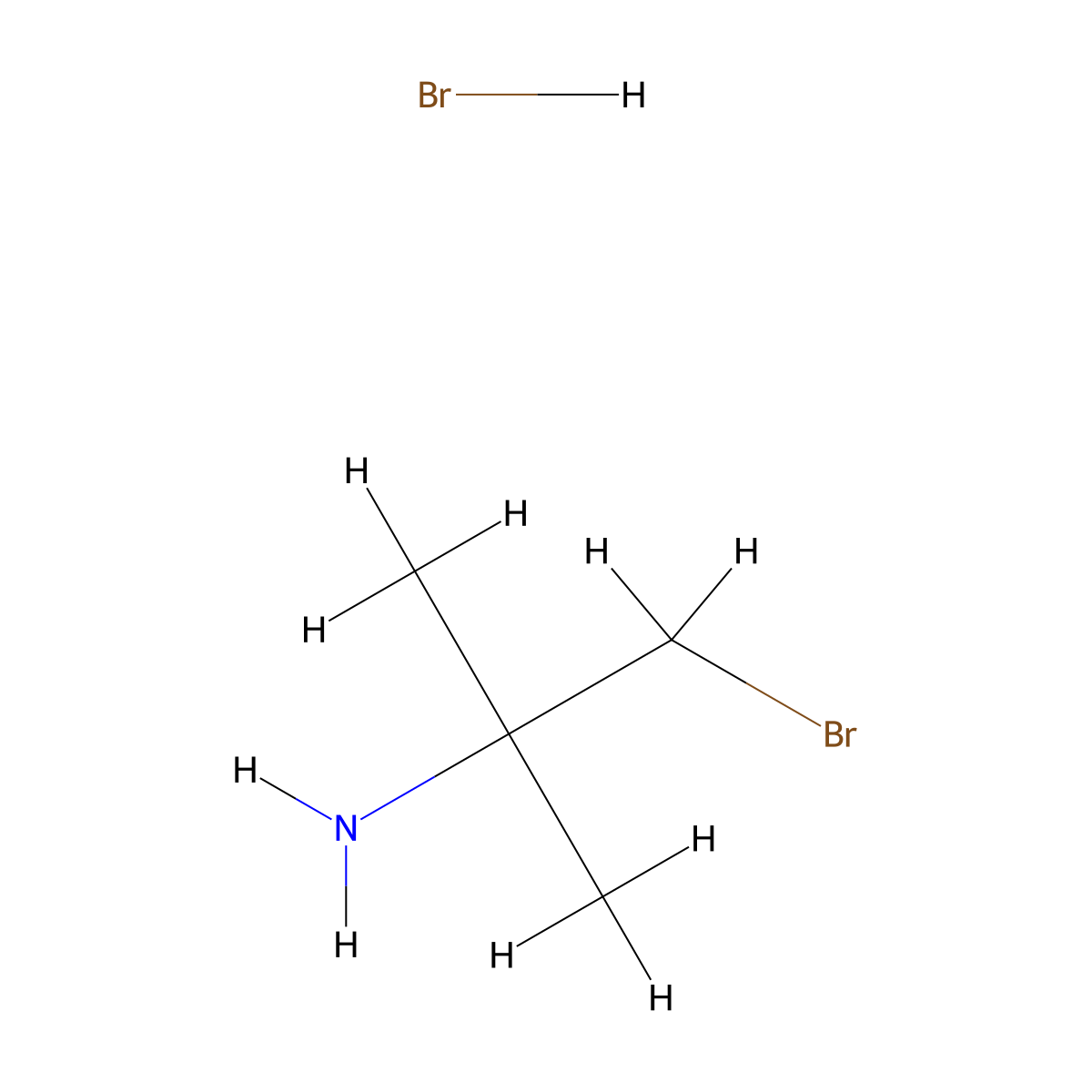 1-Bromo-2-methylpropan-2-amine--hydrogen bromide (1/1) molecular structure, CAS 13892-97-2