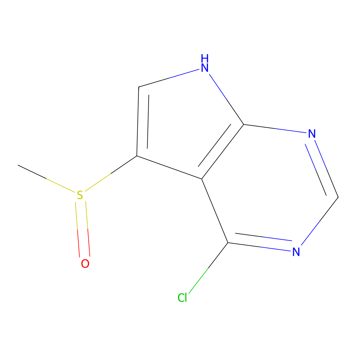 4-Chloro-5-(methylsulfinyl)-7H-pyrrolo[2,3-D]pyrimidine molecular structure, CAS 1389264-16-7