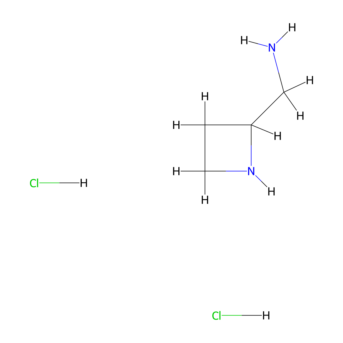 Azetidin-2-ylmethanamine dihydrochloride molecular structure, CAS 1389264-23-6