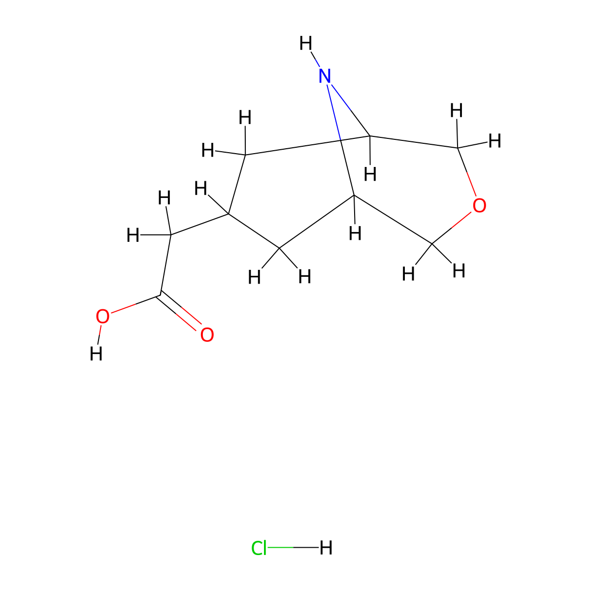 3-Oxa-9-aza-bicyclo[3.3.1]nonane-7-acetic acid hydrochloride molecular structure, CAS 1389264-26-9