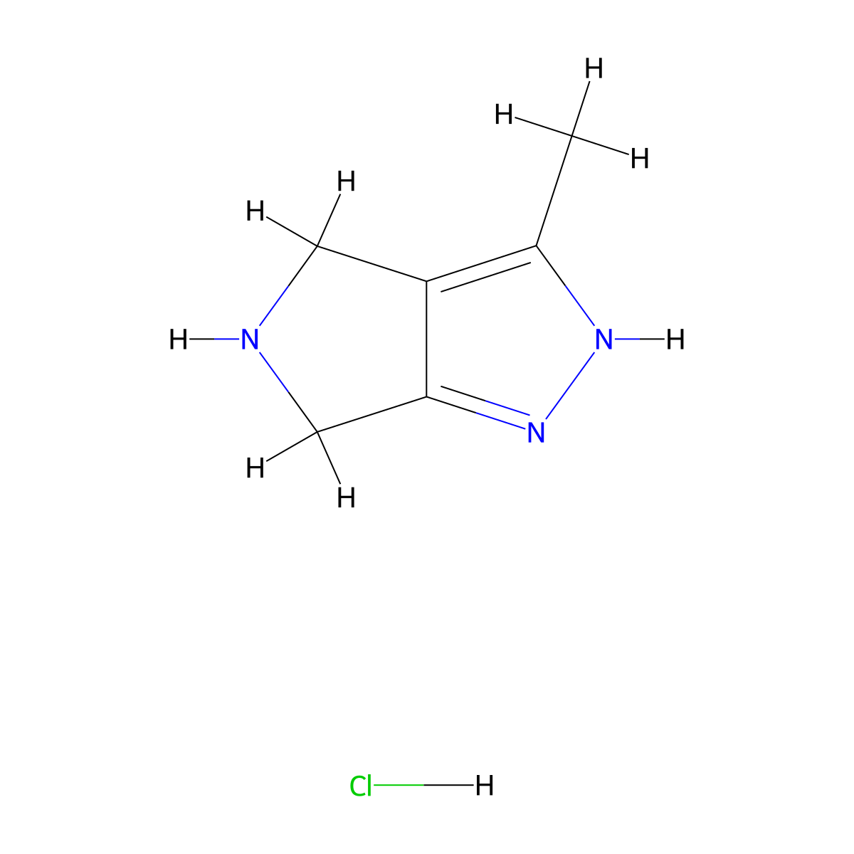 3-Methyl-1,4,5,6-tetrahydropyrrolo[3,4-c]pyrazole hydrochloride molecular structure, CAS 1389264-31-6