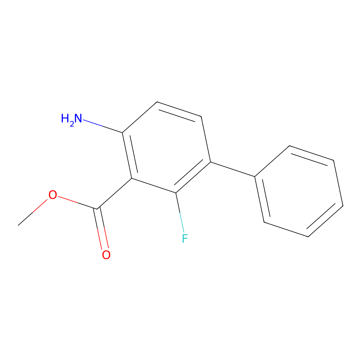 Methyl 4-amino-2-fluoro-[1,1'-biphenyl]-3-carboxylate molecular structure, CAS 1389287-35-7